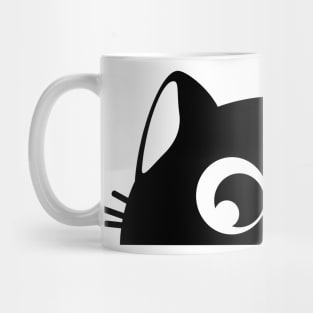 Black kitty hiding Mug